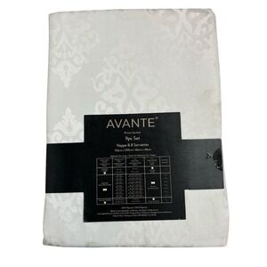 Avante Tablecloth Napkin Set White Scroll Embossed 60x102 Formal‎ Easter Dinner